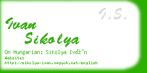 ivan sikolya business card